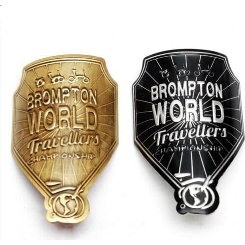 Folding bicycle decorative sticker metal for brompton bike frame decoration standard gold black