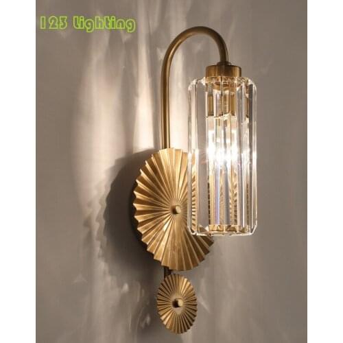 Modern Crystal LED Wall Lamp Gold Metal Parlor Bedroom Aisle Diningroom Wall Sconces E14 Decoration Luminaire Nordic Lamp