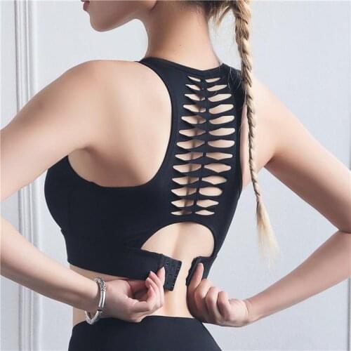 SALSPOR High Impact Sport Bra Women Hollow Beauty Back Yoga Bra Shockproof Push Up Fitness Underwear Running Yoga Gym Tops