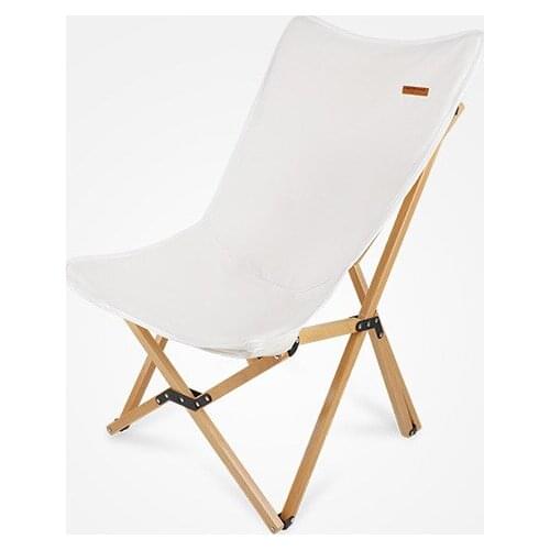 2021 camping outdoor beech wood butterfly chair lazy garden chair fishing cloth lunch break chair INS wind canvas chair