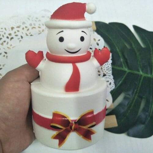 Squishy Squeeze Stress Reliever Cute Snowman Cream Cake Scented Slow Rising Toy