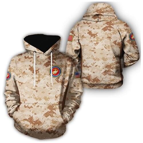 Tessffel America Marine Camo Skull Pullover Soldier Army NewFashion Harajuku 3DPrint Zip/Hoodie/Sweatshirt/Jacket/Men/Women A1