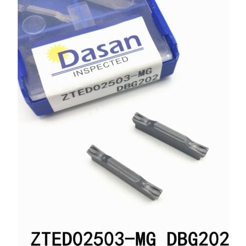 10pcs ZTED02503 MG DBG202 Carbide Grooving Inserts CNC Lath Slotting Cutter Tool