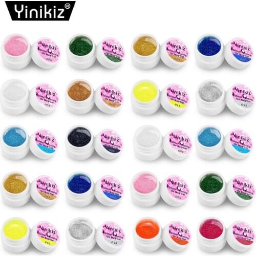 Yinikiz Solid Painting Soak Off UV LED Pure Gel Varnish Gel Nail Polish Glitter Color Bio Gel Paint for Nail Design Gel