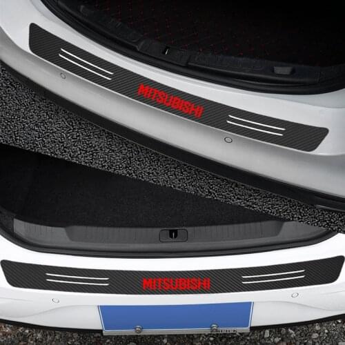 Car Rear Bumper Protection 3D Carbon Fiber Sticker For mitsubishi lancer asx outlander pajero galant Auto styling Accessories
