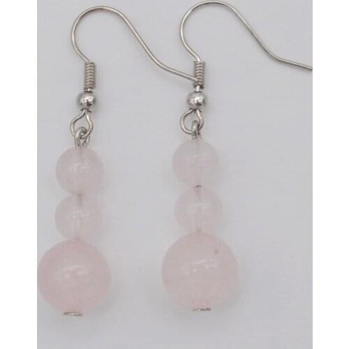 Rose Crystal Bead Stone Dangle Earrings Jewelry For Woman Gift T230