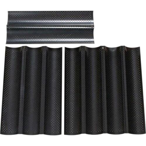 1 Set of 3 Bread Molds, Non-Stick French Baguette Mold, 4-Slot 3-Slot Wave Toast Box Baguette Mold(S/M/L)