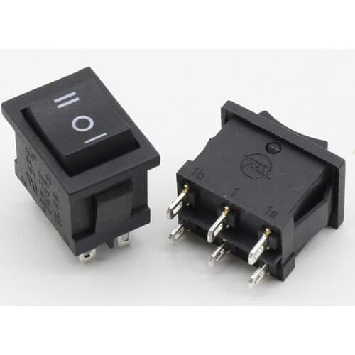 10 KCD1-B3 203 6 feet 3 file black rocker waveform power supply apparatus rocker switch