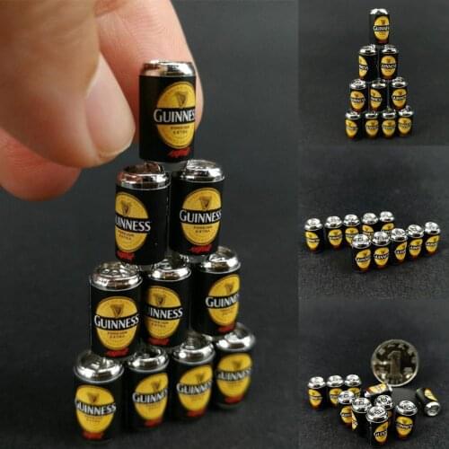 10pcs/set Dollhouse Decoration Simulation Black Green Cans Beer Miniature Accessories Can Scene Scale Model 1:12 Dollhouse B6G1