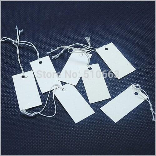 1000 pcs/lot paper price tags price labels packaging label for fashion jewelry garment sewing packings size 36x18mm with elastic