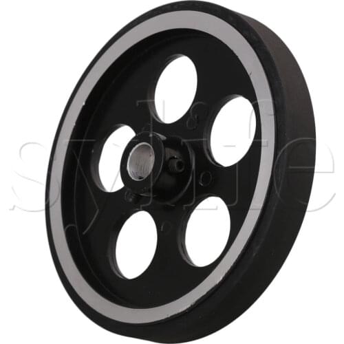 30x1cm Aluminum Rubber Rotary Encoder Wheel for Measuring Black Silver