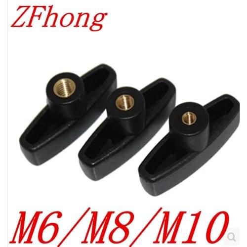 5pcs/lot M6 M8 M10 T type hand adjusting nut / T Type Plastic Head Handle nuts Wood Plum Bolt