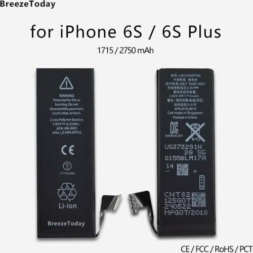 Mobile Phone Battery 1715 2750mAh For iPhone 6s Battery 6S Plus Battery Replacement батарея для телефона batterie bateria