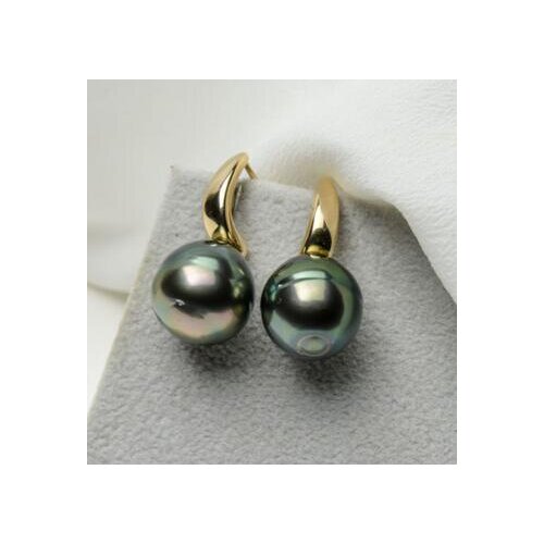 Free shippingnoble jewelry 10-12mm Peacock Green Genuine Tahitian Pearl
