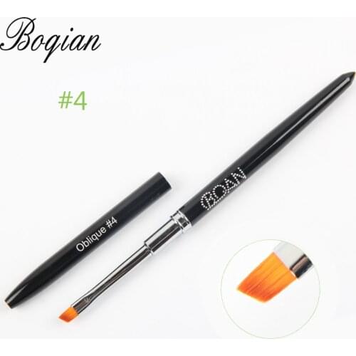 BQAN Professional #4 Painting Drawing Carving Pen Brush Acrylic For UV Gel Polish Builder Flat Design Tips DIY Nail Art Manicure