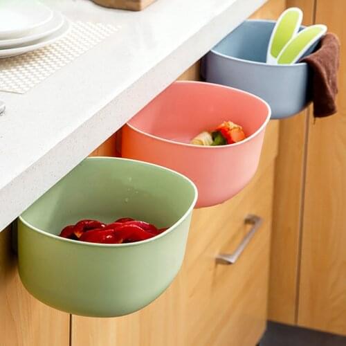 Household Cabinet Hanging Portable Trash Can Rubbish Container Storage Boxes Wall Mounted Hanging Waste Bin Kitchen Accessories