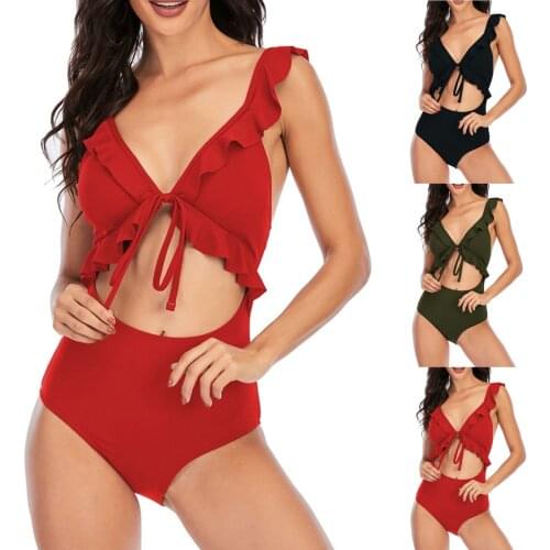 One-Piece Women Plus Size Soild Tankini Sexy Swimjupmsuit Swimsuit Push Up Beachwear Padded Swimwear Bikinis Mujer 2021 Summer
