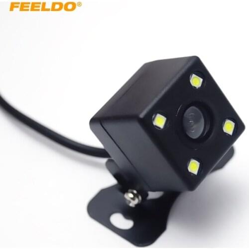 FEELDO 1Set Universal Car Rear View 4-LED Night Vision Car Reversing Backup Camera DC12V