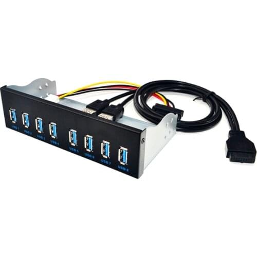 Hot AD-19 Pin To 8 Port USB 3.0 Hub 5.25 Inch CD-Rom Drive Bay CD Rom Front Panel for Computer Case
