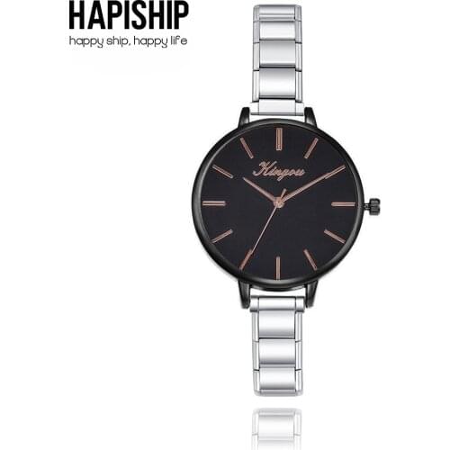 Hapiship Fashion Men Womens Stainless Steel Simple Watch 13mm Bracelet Bangle For Party Friend Wife Birthday Jewelry Gift G173