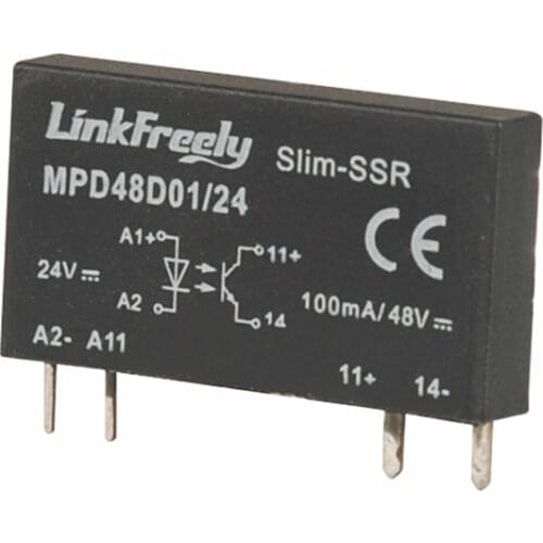 MPD48D01/24 4 Pin PCB Micro Voltage Relay Switch Module 24V DC In 48VDC/1A Out,Smart Auto DC DC SSR Solid State Relay Bank+Mini