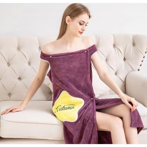 Wearable bath towels, microfiber towels, autumn hotel home bathroom gifts, womens bathrobes, soft, absorbent, and chic towels