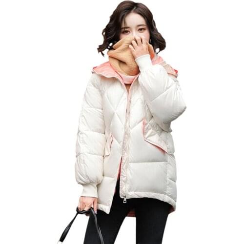 2020 New Solid Fashion Winter Jackets Women Parkas Long Sleeve Zipper Thick Warm Parkas Female Coat Casual Outwear Down Jacket