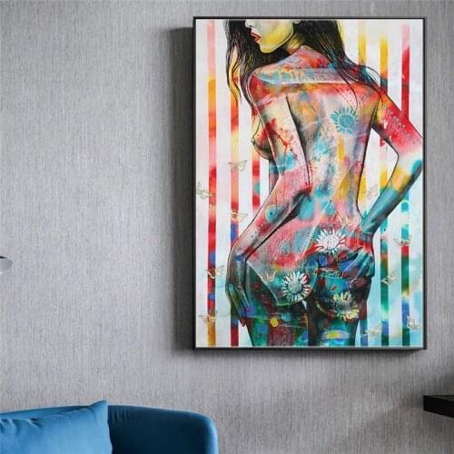 Nude Portrait Poster Painting Cuadros Home Printed Sexy Women Wall Art Picture Graphic Decoration Living Room Artwork Painting