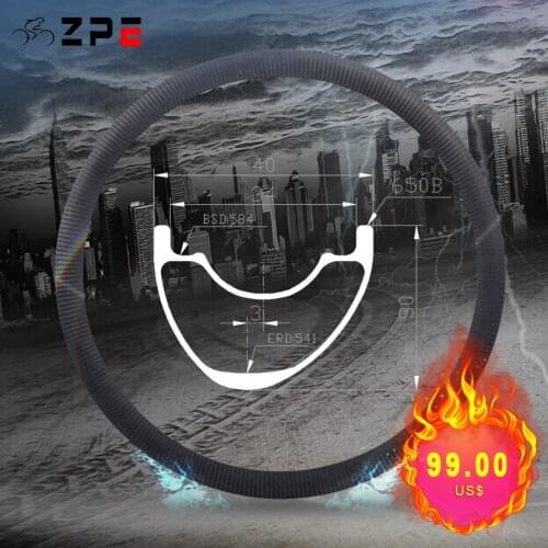 MTB Disc Bicycle Rim 30x40mm Asymmetric Carbon Mtb Rims 27.5er Hookless Mountain Bike Tubeless Carbon Rim 24H 28H 32H