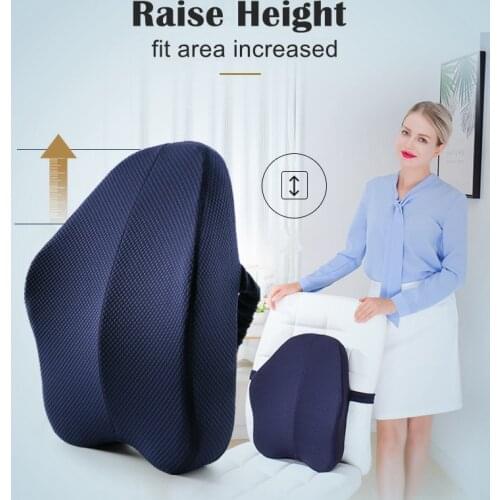 Memory Foam Lumbar Support Back Cushion for Computer/Office Chair Car Seat Recliner Lower Back Pain Sciatica Relief Firm Pillows