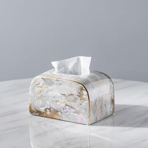 Housewear Furnishings Marble Ceramics Tissue Box Ornaments Storage Boxs Napkin Holder Living Room Kitchen Toilet Tissues Rack