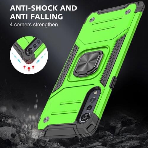 Drop resistance Rugged Case For LG Velvet Armor Fall resistant impact Shock proof Shield Car Magnetic Cover