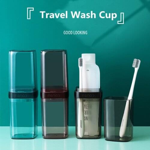 Transparent Travel Wash Cup Portable Toothbrush Cup Storage Organizer Box Toiletries Toothpaste Holder Bathroom Accessories Sets