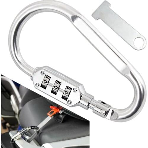 Silver 3-Digit Combination Helmet Security Lock T-bar For Honda Kawasaki Yamaha Harley Suzuki Dirt Bike Lock Motorcycle Parts
