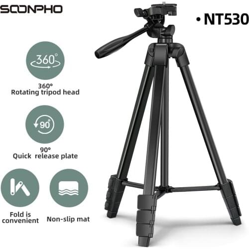 Soonpho Lightweight Tripod Aluminum Travel/Camera/Call Phone Holder Tripod with Carry Bag for Phone Camera Traveling