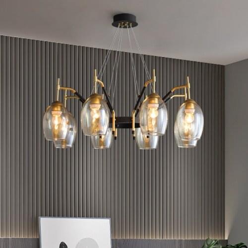 Dining room LED chandelier light luxury modern minimalist dining room chandelier