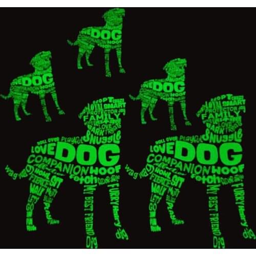 Patches Noctilucent Letter Puzzle Dog Stickers for Clothes Thermal Transfer Printing DIY Decoration Luminous Style Animal Patch