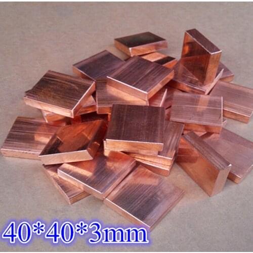 40*40*1mm/3mm/5mm Computer PC Laptop Notebook Red Copper Heatsink Heat Conduction Cooler Cooling Plate Block,Customized Size