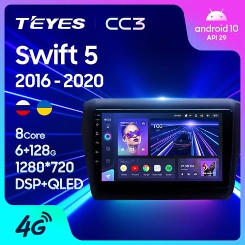 TEYES CC3 For Suzuki Swift 5 2016 - 2020 Car Radio Multimedia Video Player Navigation stereo Android 10 No 2din 2 din DVD