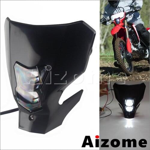 Motocross Headlamp LED Bulb Headlight Hi/ Lo Beam Enduro Head Light For Honda CRF450L CRF 450XR Dirt Pit Bike Off Road 2019 2020