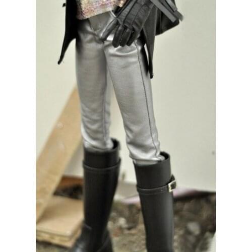 [wamami] 77# Silver/Black/White PU Leather Pants Trousers Outfit 1/4 MSD 1/3 SD DZ SD17 DZ70 BJD Dollfie