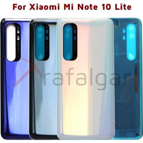 For Xiaomi Mi Note 10 Lite Battery Cover Back Glass Panel Rear Housing Door Case Replace For Xiaomi Mi Note10 Lite Battery Cover