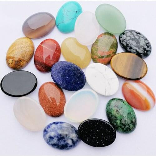 18x25mm Fashion Natural Stone Oval CAB CABOCHON Beads for Jewelry & Clothes Accessories Wholesale 30pcs/lot