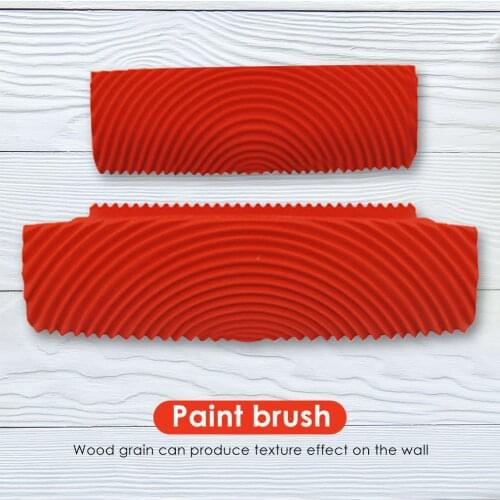 2pcs Rubber Imitation Wood Grain Paint Texture Roller Brush Practical Multi-functional Durable Wall Painting Sets