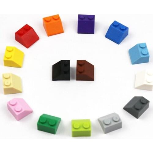 20pcs/lot 3039 Roof Tile 2X2 Blocks With Slope 45 MOC Trucks Accessory Enlighten Building Bricks Boys Toys Assembles Particles