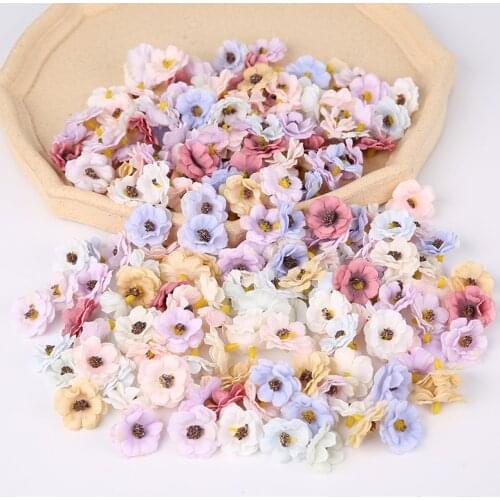 30Pcs 3cm Multicolor Daisy Flower Heads Mini Silk Artificial Flowers for Wedding Home Decoration Christmas Wreath Scrapbooking