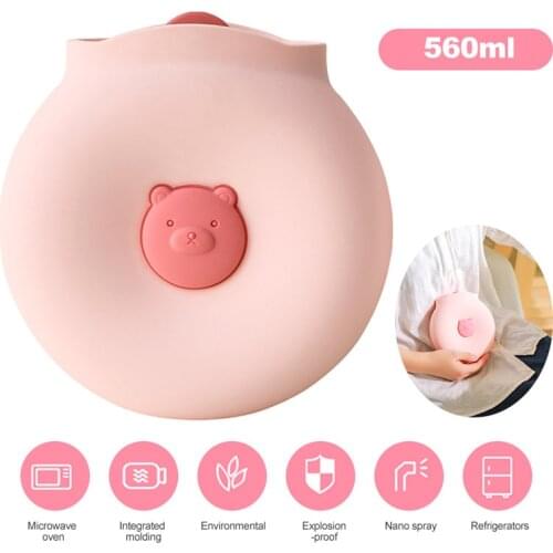 560Ml Silicone Hot Water Bag Mini Portable Hot-Water Bottle Warming Products Warm Uterus Bag Water Leak and Explosion Proof