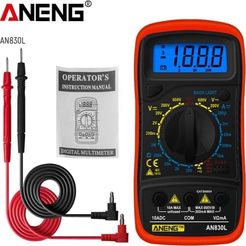 ANENG AN830L Digital Multimeter Voltmeter Ammeter AC/DC OHM Tranistor NCV Tester LCD Current Analog Multi Meter Capacitance