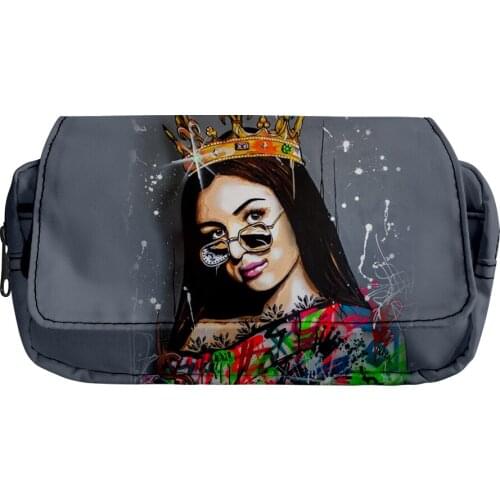 Eva Queen Merch School large clutch, suitable for girls and boys, cute double kawaii bag, college pencil case, storage bag