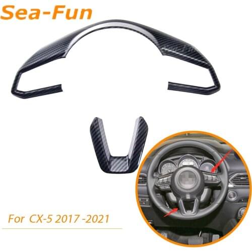 For Mazda 2 Demio 3 6 CX-3 CX-5 CX5 CX-4 CX8 CX-9 Axela ATENZA 2017 - 2020 2021 Steering Wheel Covers Trim Sticker Accessories